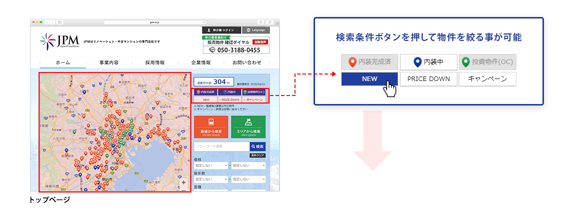 【Point】フリーワードに検索したい内容を入力してください。複数キーワード入力も可能です